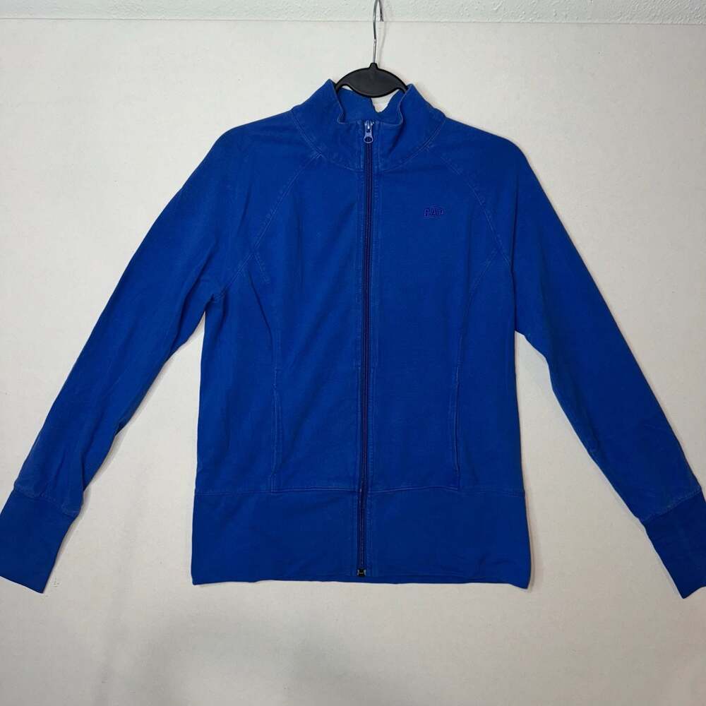 Gap Royal Blue Full-Zip Athletic Track Jacket with Thumbholes Size Medium